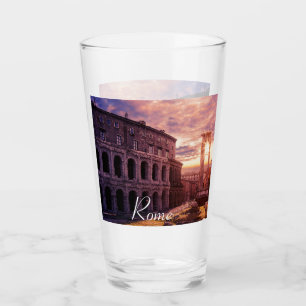 Sonnenuntergang über Rom Kolosseum Glas