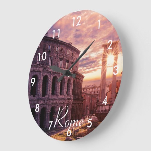 Sonnenuntergang über Rom Kolosseum Große Wanduhr (Winkel)