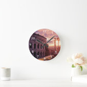 Sonnenuntergang über Rom Kolosseum in Rom Runde Wanduhr (Zuhause)
