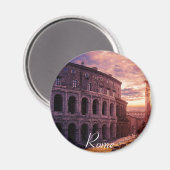 Sonnenuntergang über Rom Kolosseum Magnet (Vorderseite/Rückseite)