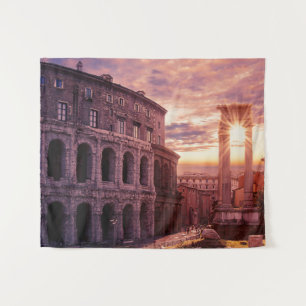 Sonnenuntergang über Rom Kolosseum Wandteppich