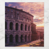 Sonnenuntergang über Rom Kolosseum Weinetikett (Einzelnes Label)