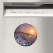 Sonnenuntergang über Schnee-Küste-Magnet Magnet (In Situ (Geschirrspüler))