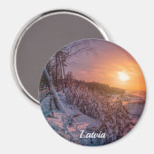 Sonnenuntergang über Schnee-Küste-Magnet Magnet (Vorderseite/Rückseite)