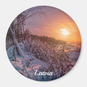 Sonnenuntergang über Schnee-Küste-Magnet Magnet (Vorne)