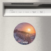 Sonnenuntergang über Schnee-Küste-Magnet Magnet (In Situ (Geschirrspüler))