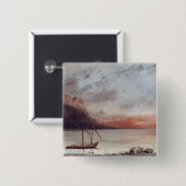 Sonnenuntergang über See Leman, 1874 Button (Vorne & Hinten)