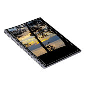 Sonnenuntergang über See mit Fahrradnotizbuch Notizblock (Rechte Seite)