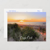 Sonnenuntergang über Strand Cape Cod MA Postkarte (Vorne/Hinten)