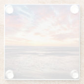 Sonnenuntergang über Strand und Meer Glasuntersetzer (Rückseite)