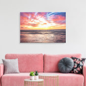 Sonnenuntergang über Strand und Meer Leinwanddruck (Insitu (Wohnzimmer))