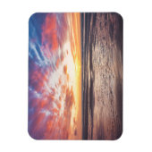 Sonnenuntergang über Strand und Meer Magnet (Vertikal)