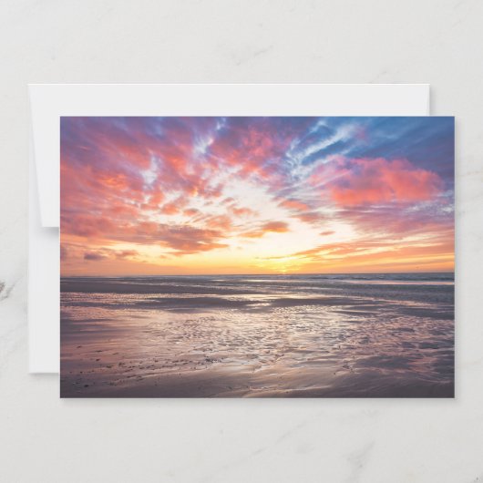 Sonnenuntergang über Strand und Meer Magneteinladung (Vorderseite)