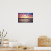 Sonnenuntergang über Strand und Meer Poster (Küche)