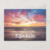 Sonnenuntergang über Strand und Meer Postkarte (Vorderseite)