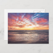 Sonnenuntergang über Strand und Meer Postkarte (Vorne/Hinten)