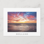 Sonnenuntergang über Strand und Meer Postkarte (Vorderseite)