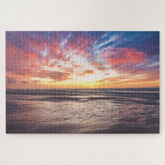 Sonnenuntergang über Strand und Meer Puzzle (Horizontal)