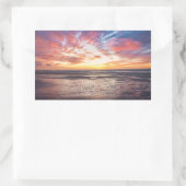 Sonnenuntergang über Strand und Meer Rechteckiger Aufkleber (Tasche)