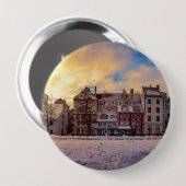 Sonnenuntergang über Straße in Riga Button (Vorne & Hinten)