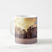 Sonnenuntergang über Straße in Riga Kaffeetasse (Vorderseite Links)