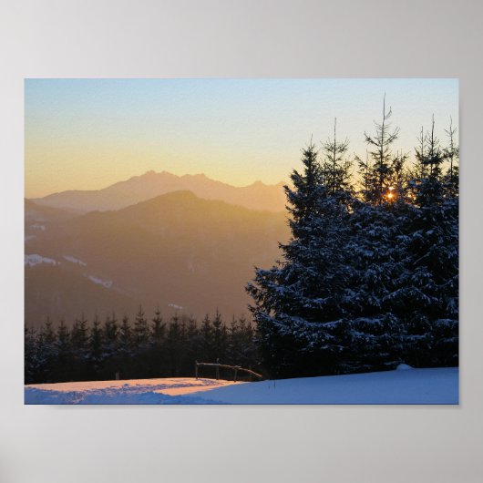 Sonnenuntergang über Tatras Poster (Vorne)
