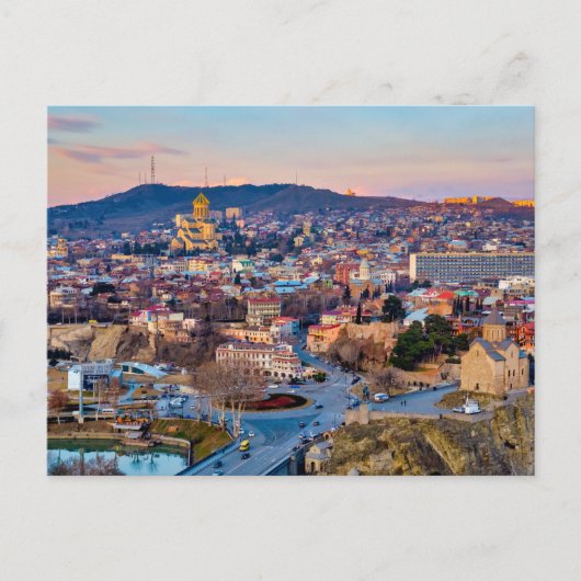 Sonnenuntergang über Tiflis Postkarte (Vorderseite)
