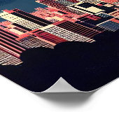 Sonnenuntergang über Tokio mit Kirschblüten Poster (Ecke)