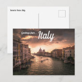 Sonnenuntergang über Venedig Italien Postkarte (Vorne/Hinten)