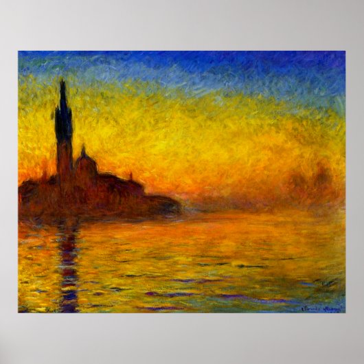 Sonnenuntergang über Venedig von Claude Monet Prin Poster (Vorne)