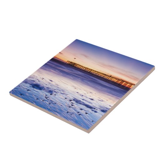 Sonnenuntergang über Ventura Pier und Strand Fliese (Seite)