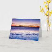Sonnenuntergang über Ventura Pier und Strand Karte (Gelbe Blume)
