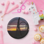 Sonnenuntergang über verheerendem Feuer Pappteller (Party)