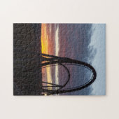 Sonnenuntergang über verheerendem Feuer Puzzle (Horizontal)