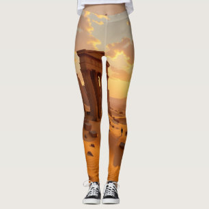 Sonnenuntergang über verlorenen Tempel-Leggings St Leggings