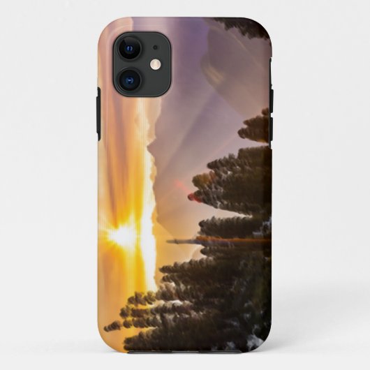 Sonnenuntergang über Wald Case-Mate iPhone Hülle (Rückseite)