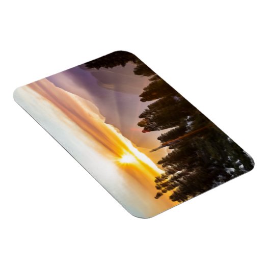 Sonnenuntergang über Wald Magnet (Rechte Seite)
