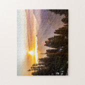 Sonnenuntergang über Wald Puzzle (Vertikal)