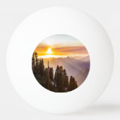 Sonnenuntergang über Wald Tischtennisball (Vorderseite)