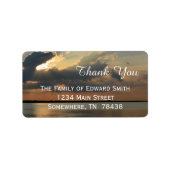 Sonnenuntergang über Wasser Danke Adressaufkleber (Vorne)