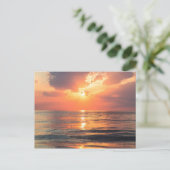 Sonnenuntergang über Wasser Feiertagspostkarte (Stehend Vorderseite)