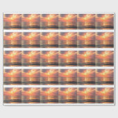 Sonnenuntergang über Wasser Geschenkpapier (Flach)