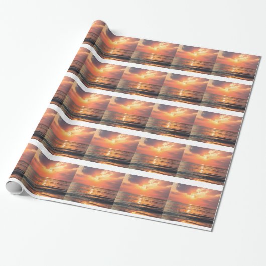 Sonnenuntergang über Wasser Geschenkpapier (Ungerollt)