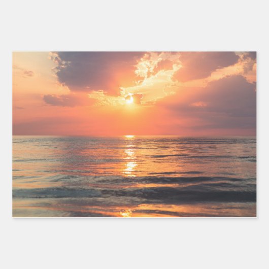 Sonnenuntergang über Wasser Geschenkpapier Set (Vorderseite)