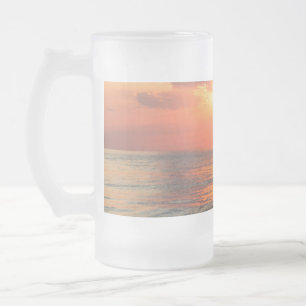 Sonnenuntergang über Wasser Mattglas Bierglas