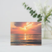 Sonnenuntergang über Wasser Postkarte (Stehend Vorderseite)