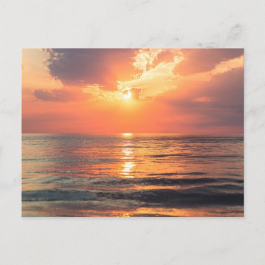 Sonnenuntergang über Wasser Postkarte (Vorderseite)