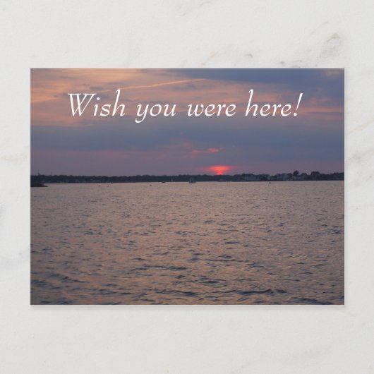 Sonnenuntergang über Wasser Postkarte (Vorderseite)