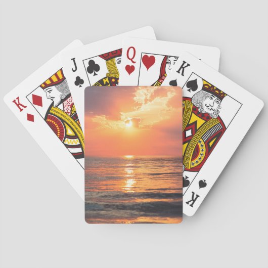 Sonnenuntergang über Wasser Spielkarten (Rückseite)