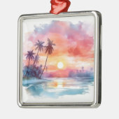 Sonnenuntergang über Water AI Ornament Aus Metall (Links)